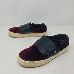 Design Lab Lord & Taylor Burgundy Red Velvet Platform Shoes Maximalism Size 7.5